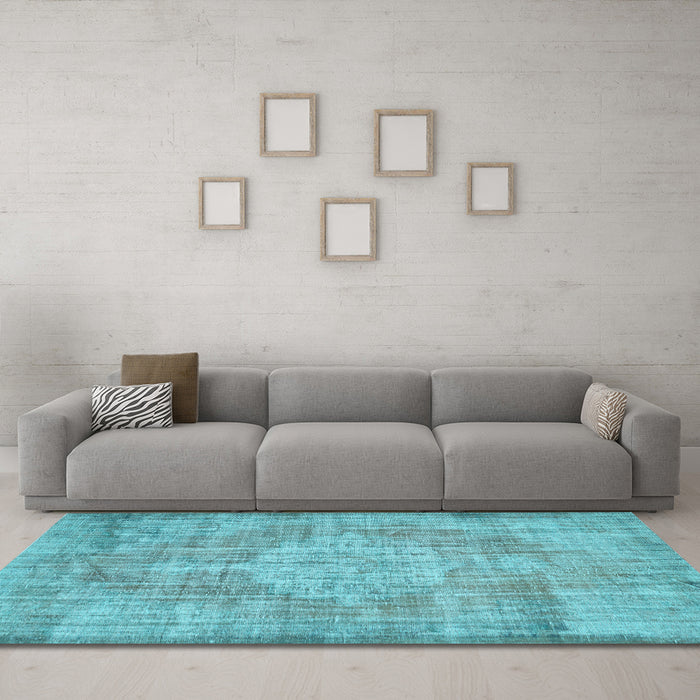 Machine Washable Abstract Light Blue Contemporary Rug in a Living Room, wshcon447lblu