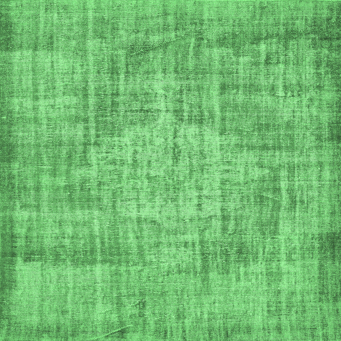 Square Abstract Emerald Green Contemporary Rug, con447emgrn