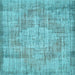 Square Abstract Light Blue Contemporary Rug, con447lblu