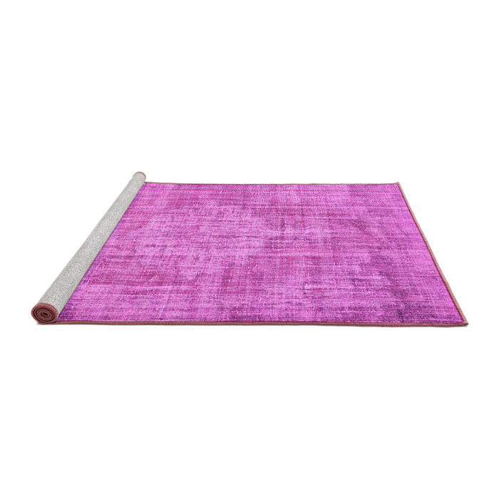 Sideview of Machine Washable Abstract Pink Contemporary Rug, wshcon447pnk