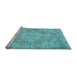 Sideview of Machine Washable Abstract Light Blue Contemporary Rug, wshcon447lblu