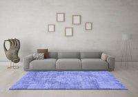 Machine Washable Abstract Blue Contemporary Rug, wshcon447blu