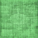 Square Machine Washable Abstract Emerald Green Contemporary Area Rugs, wshcon447emgrn