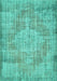 Machine Washable Abstract Turquoise Contemporary Area Rugs, wshcon447turq