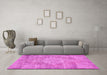 Machine Washable Abstract Pink Contemporary Rug in a Living Room, wshcon447pnk