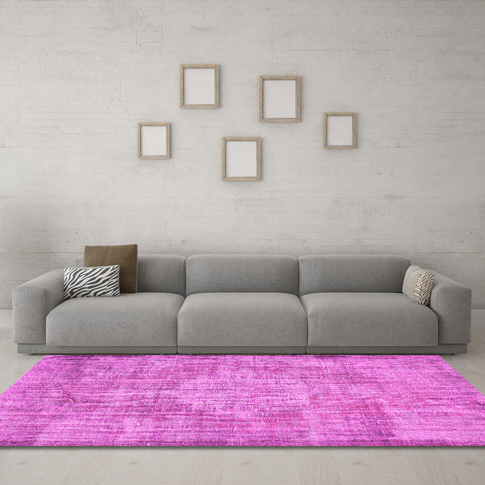 Machine Washable Abstract Pink Contemporary Rug in a Living Room, wshcon447pnk