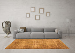 Machine Washable Abstract Orange Contemporary Area Rugs in a Living Room, wshcon448org
