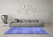 Machine Washable Abstract Blue Contemporary Rug in a Living Room, wshcon448blu