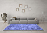 Machine Washable Abstract Blue Contemporary Rug, wshcon448blu