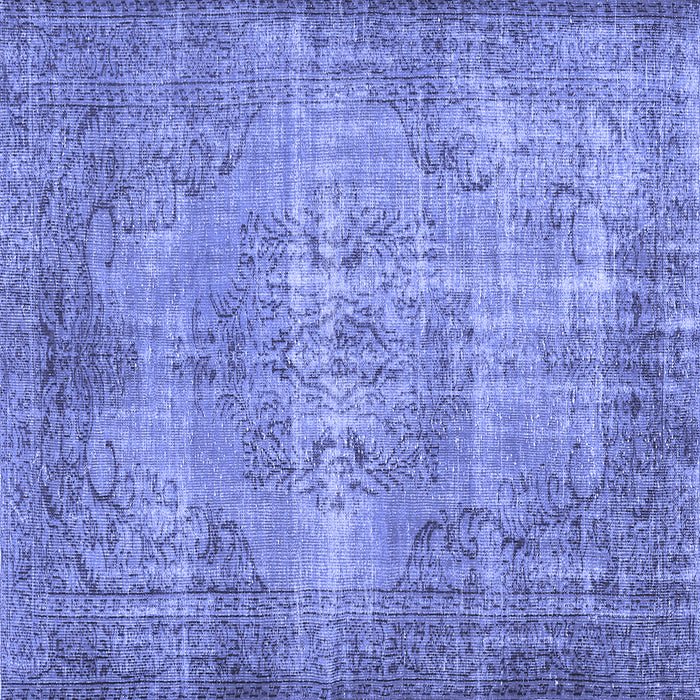 Square Abstract Blue Contemporary Rug, con448blu