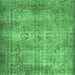 Square Abstract Emerald Green Contemporary Rug, con448emgrn