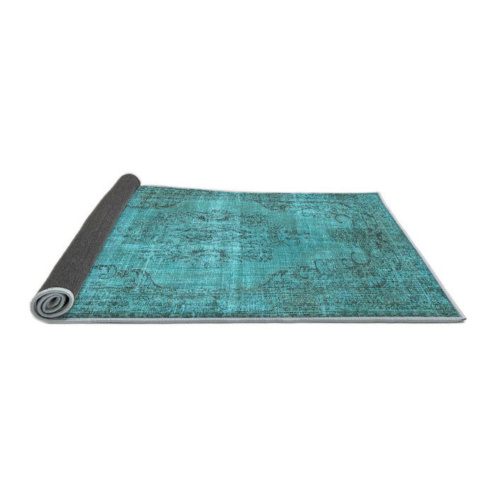 Sideview of Abstract Light Blue Contemporary Rug, con448lblu