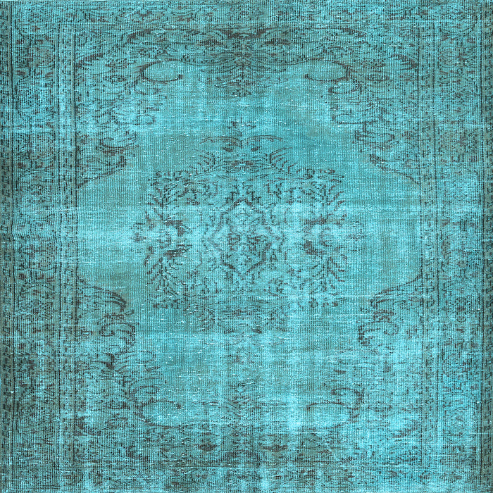 Square Abstract Light Blue Contemporary Rug, con448lblu