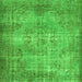 Serging Thickness of Abstract Green Contemporary Rug, con448grn