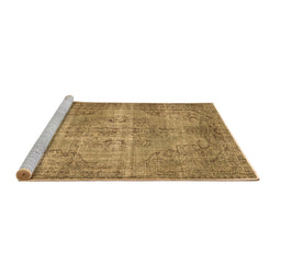 Sideview of Machine Washable Abstract Brown Contemporary Rug, wshcon448brn