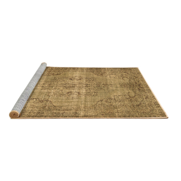 Sideview of Machine Washable Abstract Brown Contemporary Rug, wshcon448brn