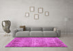 Machine Washable Abstract Pink Contemporary Rug in a Living Room, wshcon448pnk