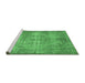 Sideview of Machine Washable Abstract Emerald Green Contemporary Area Rugs, wshcon448emgrn