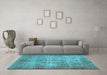 Machine Washable Abstract Light Blue Contemporary Rug in a Living Room, wshcon448lblu