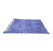 Sideview of Machine Washable Abstract Blue Contemporary Rug, wshcon448blu