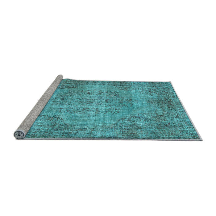 Sideview of Machine Washable Abstract Light Blue Contemporary Rug, wshcon448lblu