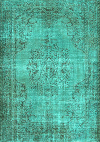 Abstract Turquoise Contemporary Rug, con448turq