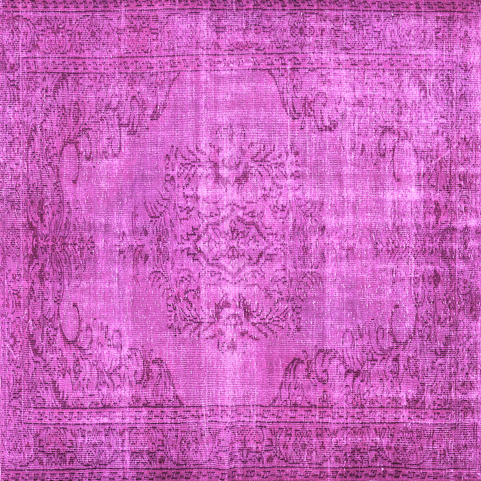 Square Machine Washable Abstract Pink Contemporary Rug, wshcon448pnk