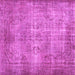 Square Machine Washable Abstract Pink Contemporary Rug, wshcon448pnk