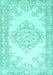 Machine Washable Abstract Turquoise Contemporary Area Rugs, wshcon449turq