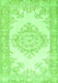 Serging Thickness of Machine Washable Abstract Green Contemporary Area Rugs, wshcon449grn