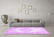 Machine Washable Abstract Purple Contemporary Area Rugs in a Living Room, wshcon449pur