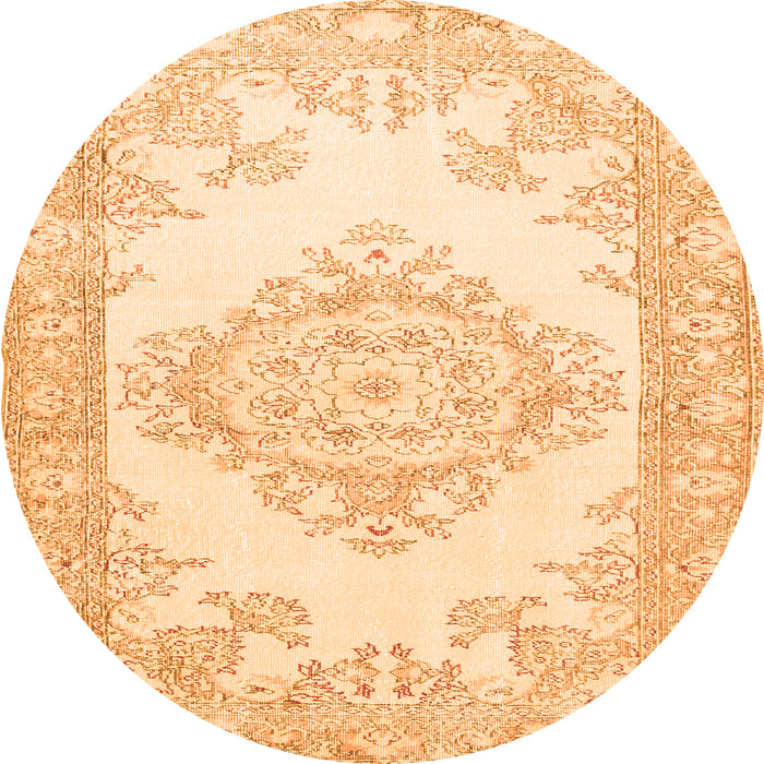 Square Abstract Orange Contemporary Rug, con449org
