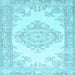 Square Abstract Light Blue Contemporary Rug, con449lblu