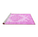 Sideview of Machine Washable Abstract Pink Contemporary Rug, wshcon449pnk