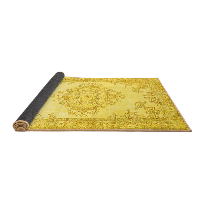 Sideview of Abstract Yellow Contemporary Rug, con449yw