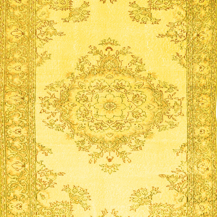 Machine Washable Abstract Yellow Contemporary Rug, wshcon449yw