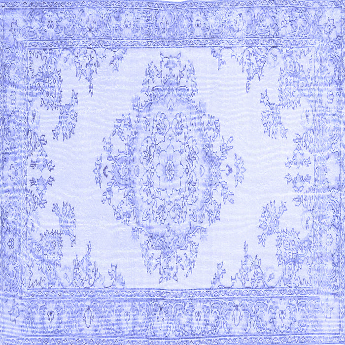 Square Abstract Blue Contemporary Rug, con449blu