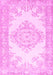 Machine Washable Abstract Pink Contemporary Rug, wshcon449pnk