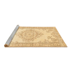 Sideview of Machine Washable Abstract Brown Contemporary Rug, wshcon449brn