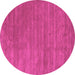 Round Abstract Pink Contemporary Rug, con44pnk