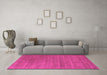 Machine Washable Abstract Pink Contemporary Rug in a Living Room, wshcon44pnk