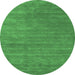 Round Abstract Emerald Green Contemporary Rug, con44emgrn