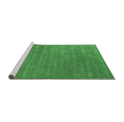 Sideview of Machine Washable Abstract Emerald Green Contemporary Area Rugs, wshcon44emgrn
