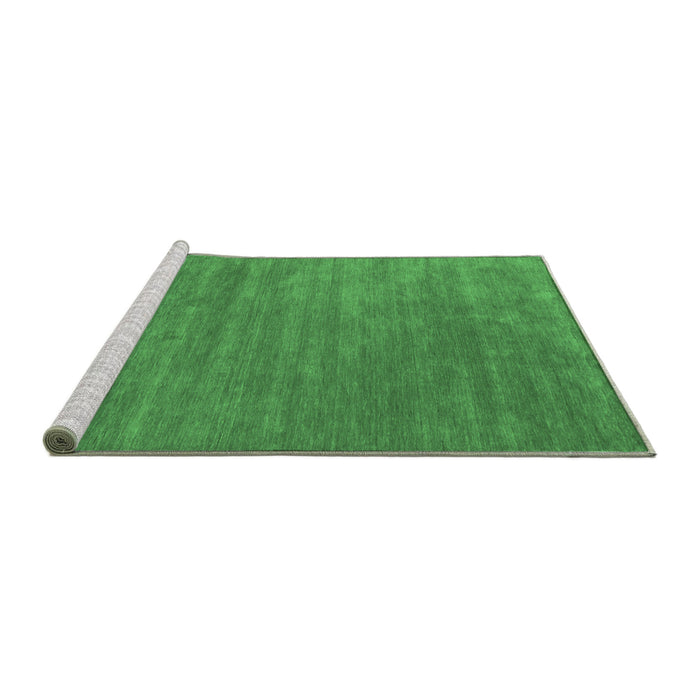 Sideview of Machine Washable Abstract Emerald Green Contemporary Area Rugs, wshcon44emgrn