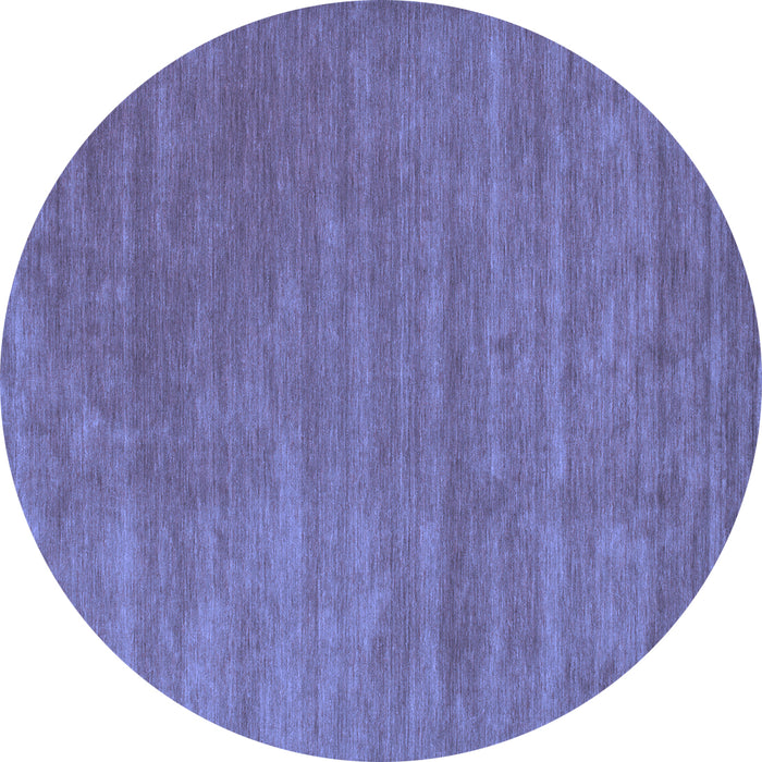Round Machine Washable Abstract Blue Contemporary Rug, wshcon44blu