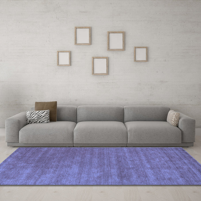 Machine Washable Abstract Blue Contemporary Rug in a Living Room, wshcon44blu