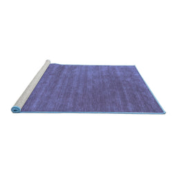 Sideview of Machine Washable Abstract Blue Contemporary Rug, wshcon44blu