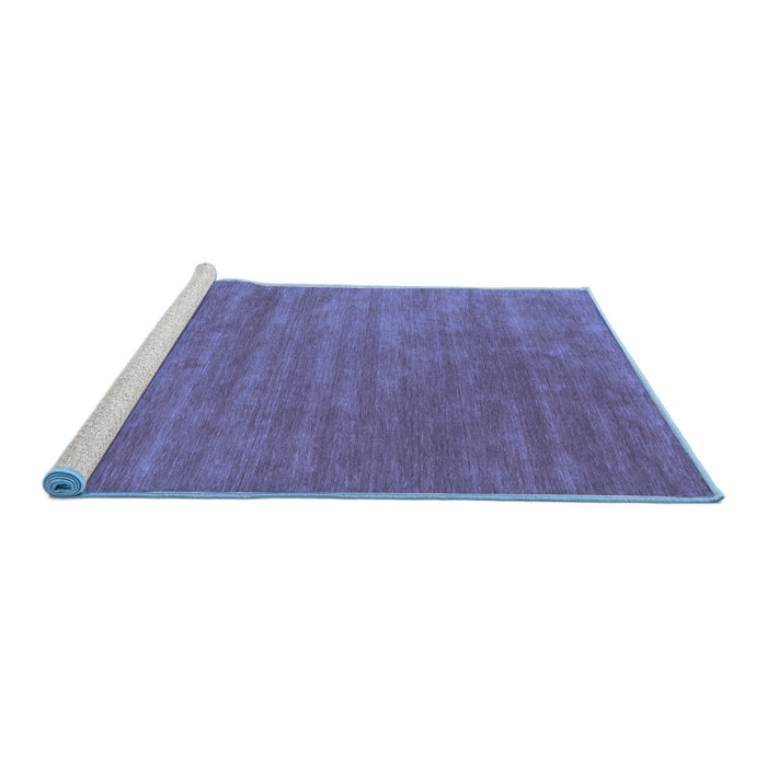 Sideview of Machine Washable Abstract Blue Contemporary Rug, wshcon44blu
