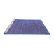 Sideview of Machine Washable Abstract Blue Contemporary Rug, wshcon44blu