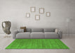 Machine Washable Abstract Green Contemporary Area Rugs in a Living Room,, wshcon44grn